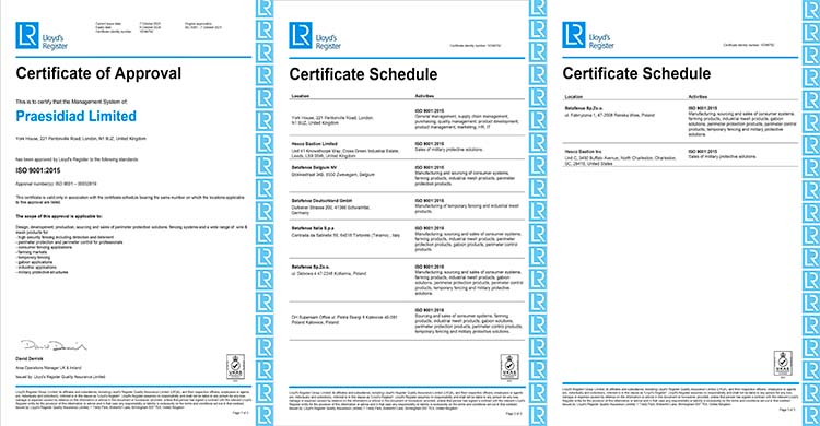 Certificação Betafence